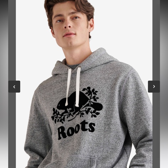 ROOTS| Men’s Organic Original Kanga Hoodie Salt & Pepper Sz L - Picture 3 of 13